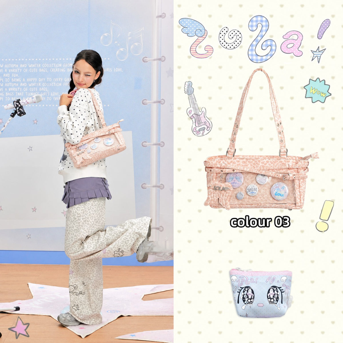 LOLA DESIGN Y2K Crescent Ita Shoulder Bag with Charm