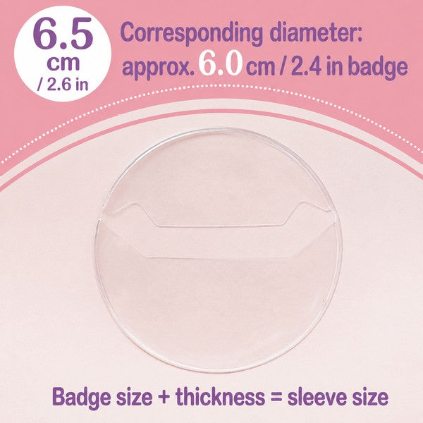 Clear Round Badge Protective Sleeves for Ita Bags