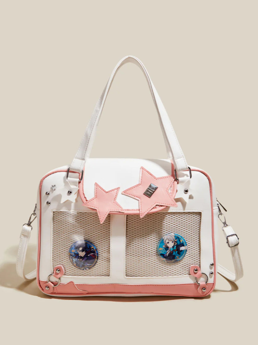 Large Capacity Cream Itabg Casual Student Commuter Shoulder Crossbody Bag