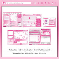 10 Sheets of Background Boards for Ita Bag - Windows Desktop Style
