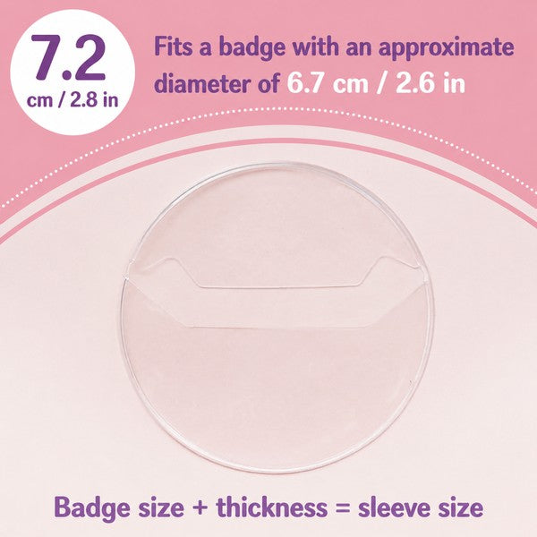 Clear Round Badge Protective Sleeves for Ita Bags