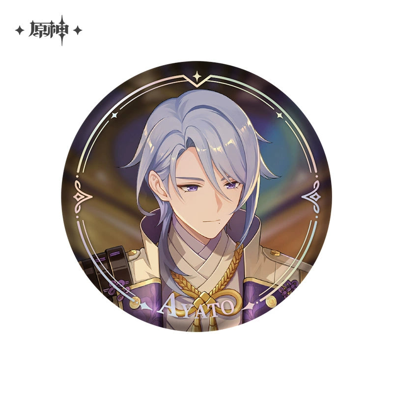 Lisenced Genshin Impact Character PV Series Tinplate Badge – 2.28inches(58mm) – Furina & Wanderer
