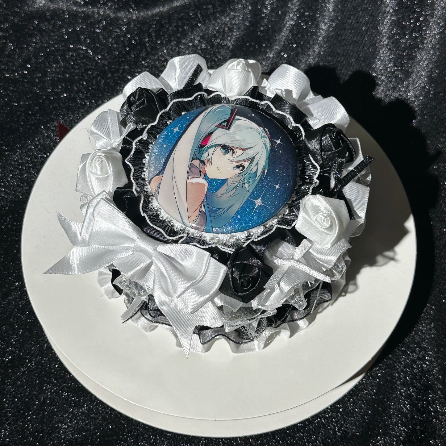 Handmade Lolita Rose Cake Badge Holder – Ita Bag Decoration Base for 2.28-2.95 inch (58mm-75mm) Badges