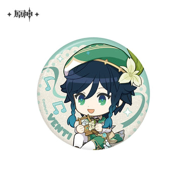 Lisenced Genshin Impact Character Illustration Series Badge – 2.28 inches(58mm) – Xiao & Albedo