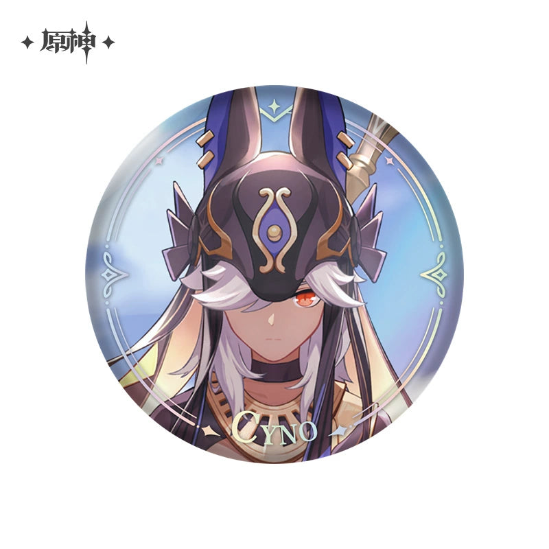 Lisenced Genshin Impact Character PV Series Tinplate Badge – 2.28inches(58mm) – Furina & Wanderer