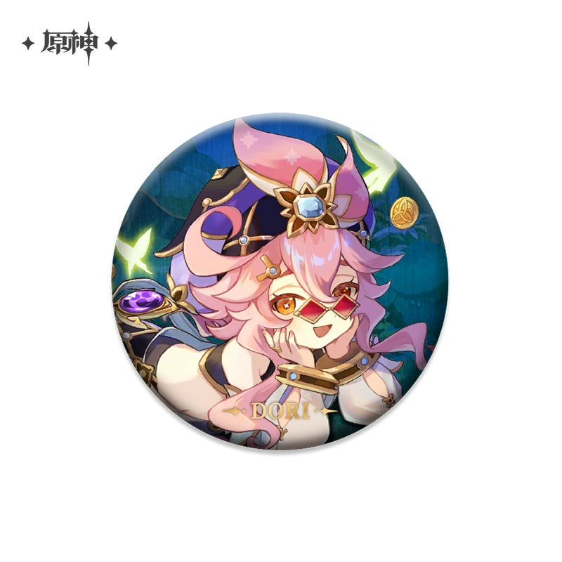 [Official Genshin Impact] Character Badge –  2.28inches(58mm) – Furina & Kaedehara Kazuha – Genshin Themed Series
