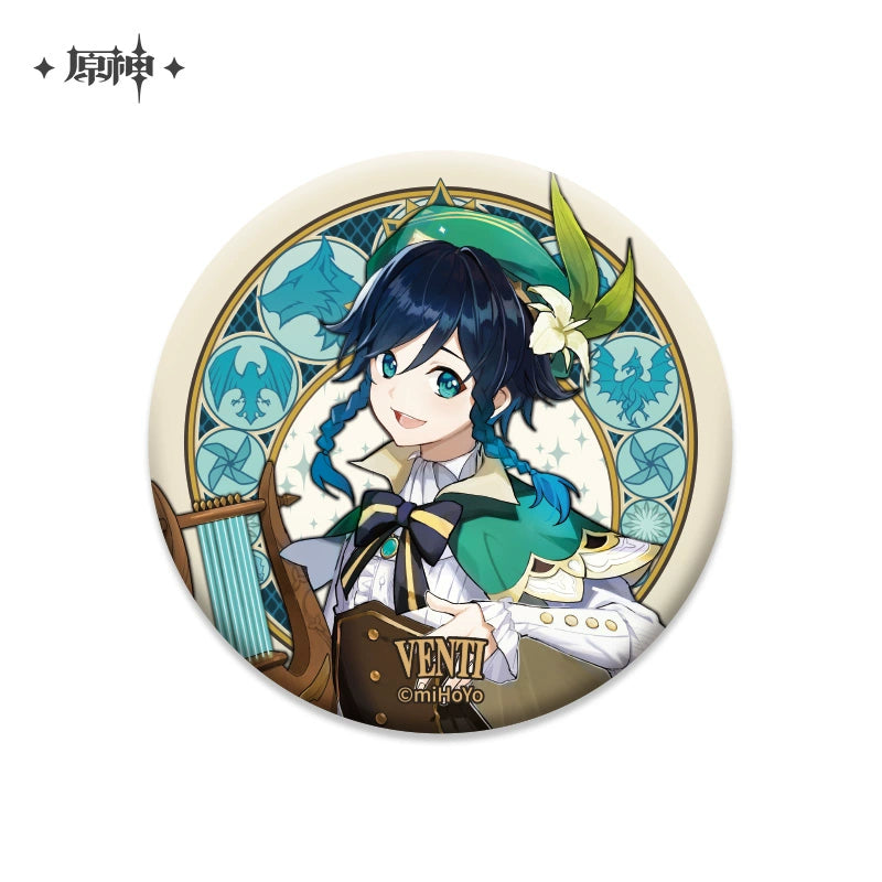 Lisenced Genshin Impact Mondstadt Theme Series Character Badge –  2.95 inches (75mm) – Venti, Klee, Albedo