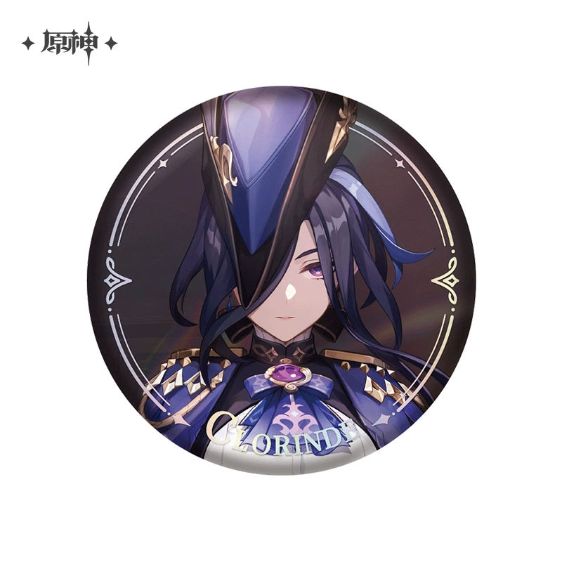 Lisenced Genshin Impact Character PV Series Tinplate Badge – 2.28inches(58mm) – Furina & Wanderer