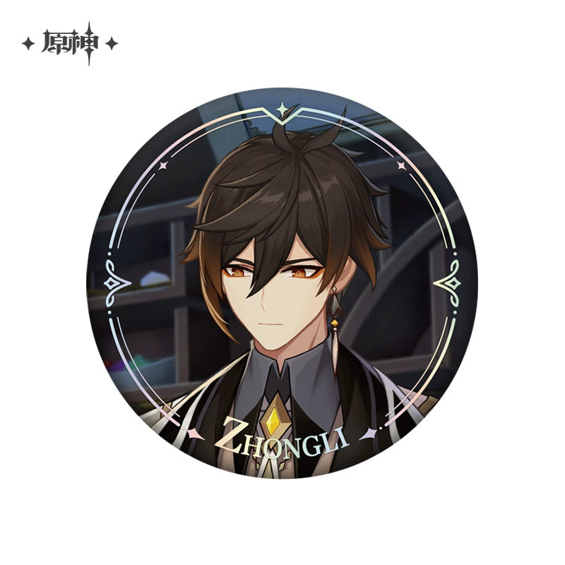 Lisenced Genshin Impact Character PV Series Tinplate Badge – 2.28inches(58mm) – Furina & Wanderer