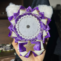 Handmade Original Cat Ear Plush Badge Holder – Cute DIY Ita Bag Decoration Base for 2.28-2.95 inch (58mm-75mm) Badges