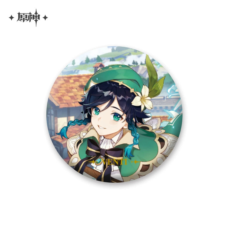 [Official Genshin Impact] Character Badge –  2.28inches(58mm) – Furina & Kaedehara Kazuha – Genshin Themed Series