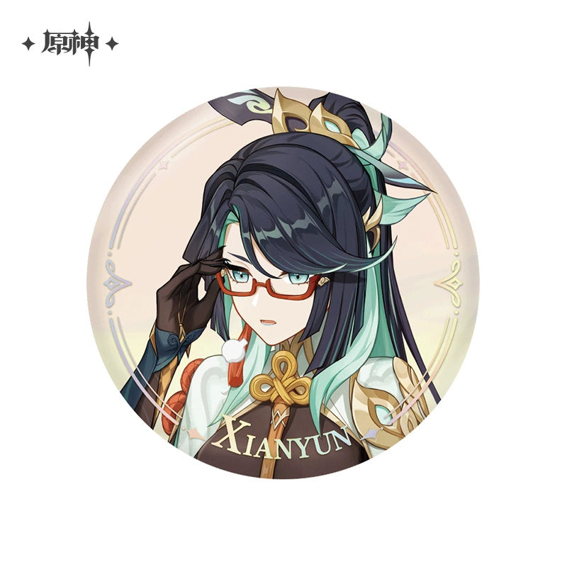 Lisenced Genshin Impact Character PV Series Tinplate Badge – 2.28inches(58mm) – Furina & Wanderer