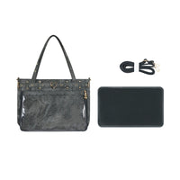 Gothic Punk PU Leather Itabag with Transparent Window