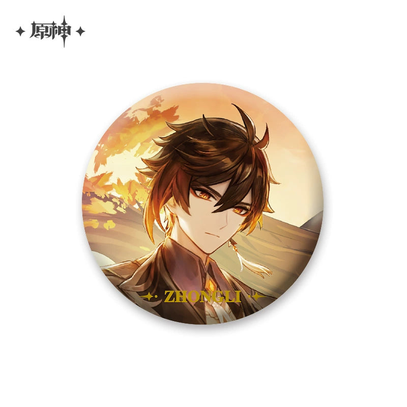 [Official Genshin Impact] Character Badge –  2.28inches(58mm) – Furina & Kaedehara Kazuha – Genshin Themed Series