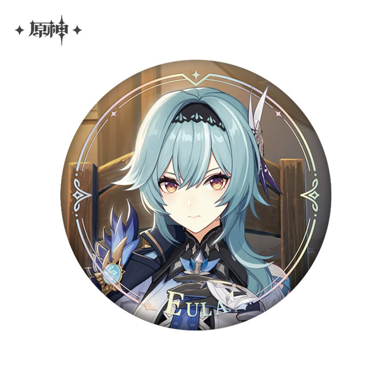 Lisenced Genshin Impact Character PV Series Tinplate Badge – 2.28inches(58mm) – Furina & Wanderer