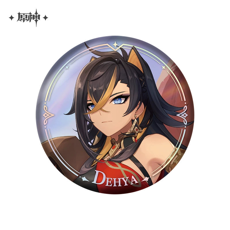 Lisenced Genshin Impact Character PV Series Tinplate Badge – 2.28inches(58mm) – Furina & Wanderer