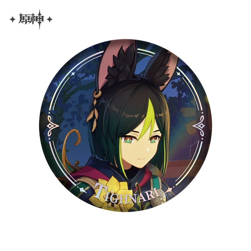 Lisenced Genshin Impact Character PV Series Tinplate Badge – 2.28inches(58mm) – Furina & Wanderer