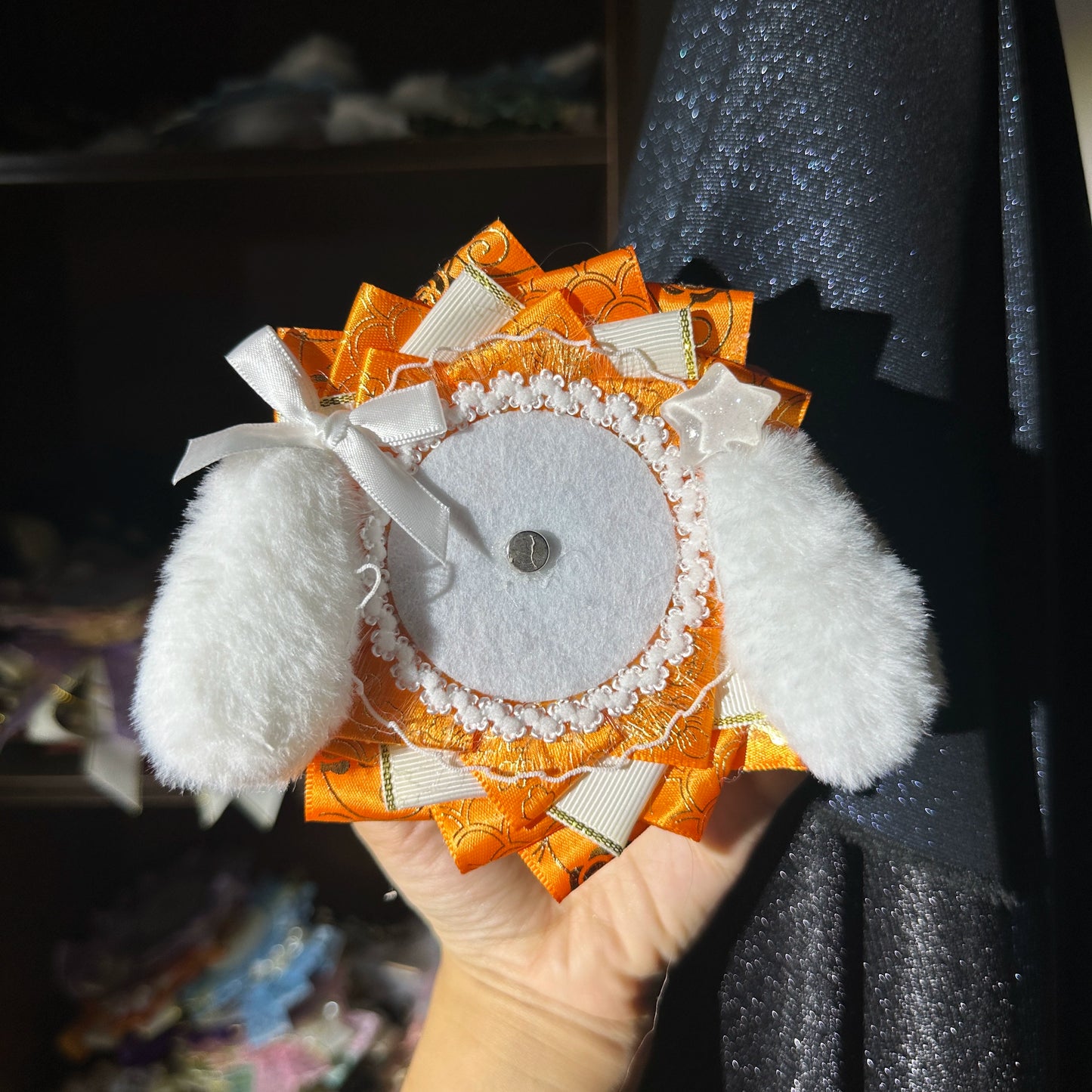 Handmade Cute Dog Badge Holder – Ita Bag Decoration Base for 2.28-2.95 inch (58mm-75mm) Badges