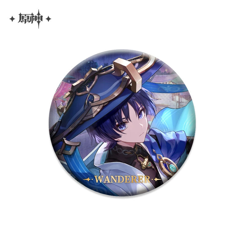 [Official Genshin Impact] Character Badge –  2.28inches(58mm) – Furina & Kaedehara Kazuha – Genshin Themed Series
