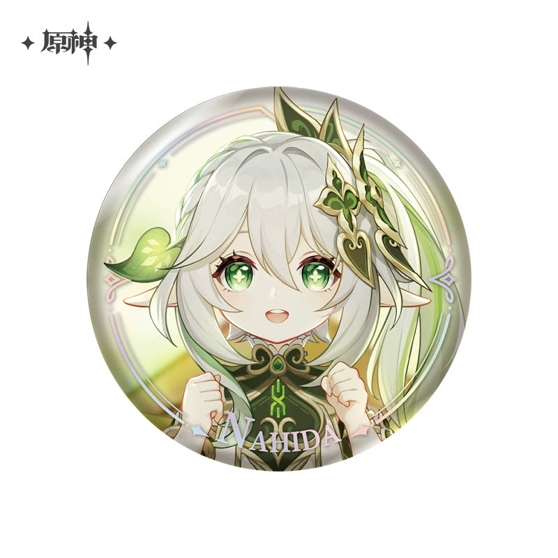 Lisenced Genshin Impact Character PV Series Tinplate Badge – 2.28inches(58mm) – Furina & Wanderer