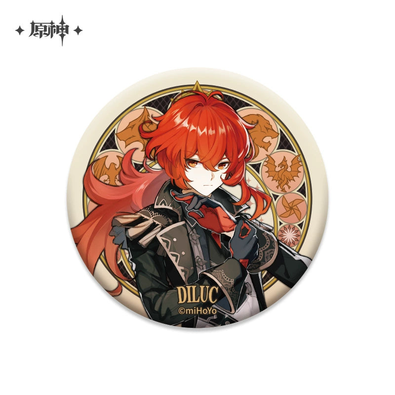 Lisenced Genshin Impact Mondstadt Theme Series Character Badge –  2.95 inches (75mm) – Venti, Klee, Albedo
