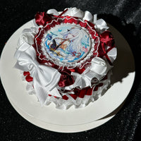 Handmade Lolita Rose Cake Badge Holder – Ita Bag Decoration Base for 2.28-2.95 inch (58mm-75mm) Badges