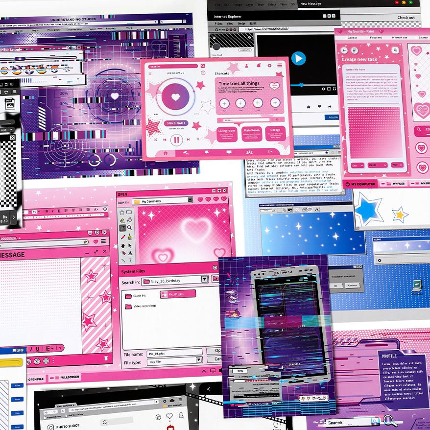 10 Sheets of Background Boards for Ita Bag - Windows Desktop Style