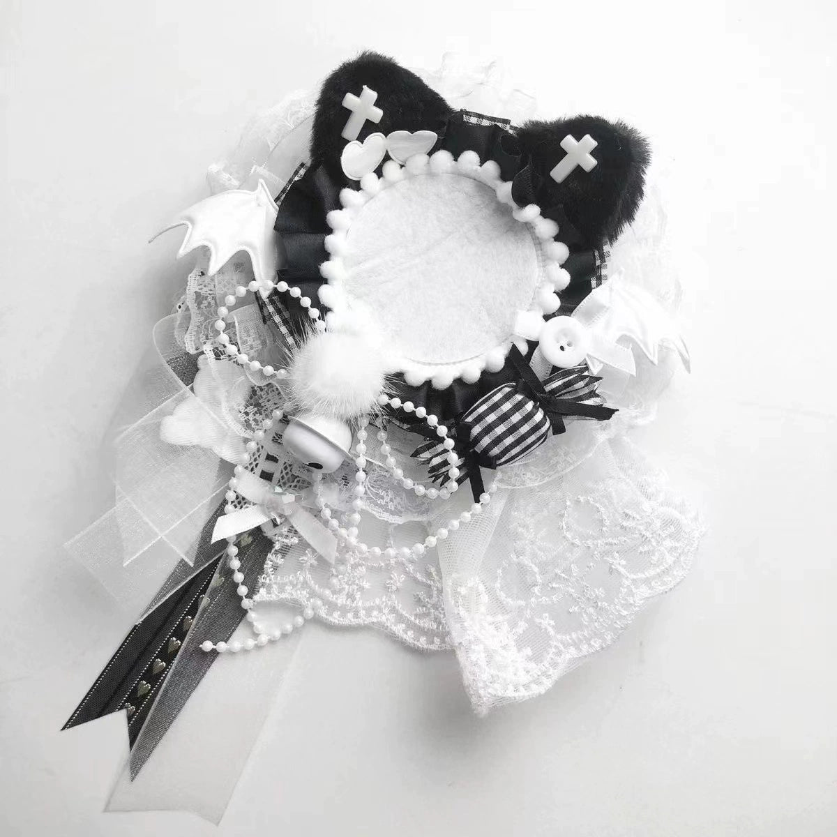 Handmade Devil's Wedding Badge Holder – Ita Bag Decoration for 2.28-2.95 inch (58mm-75mm) Badges