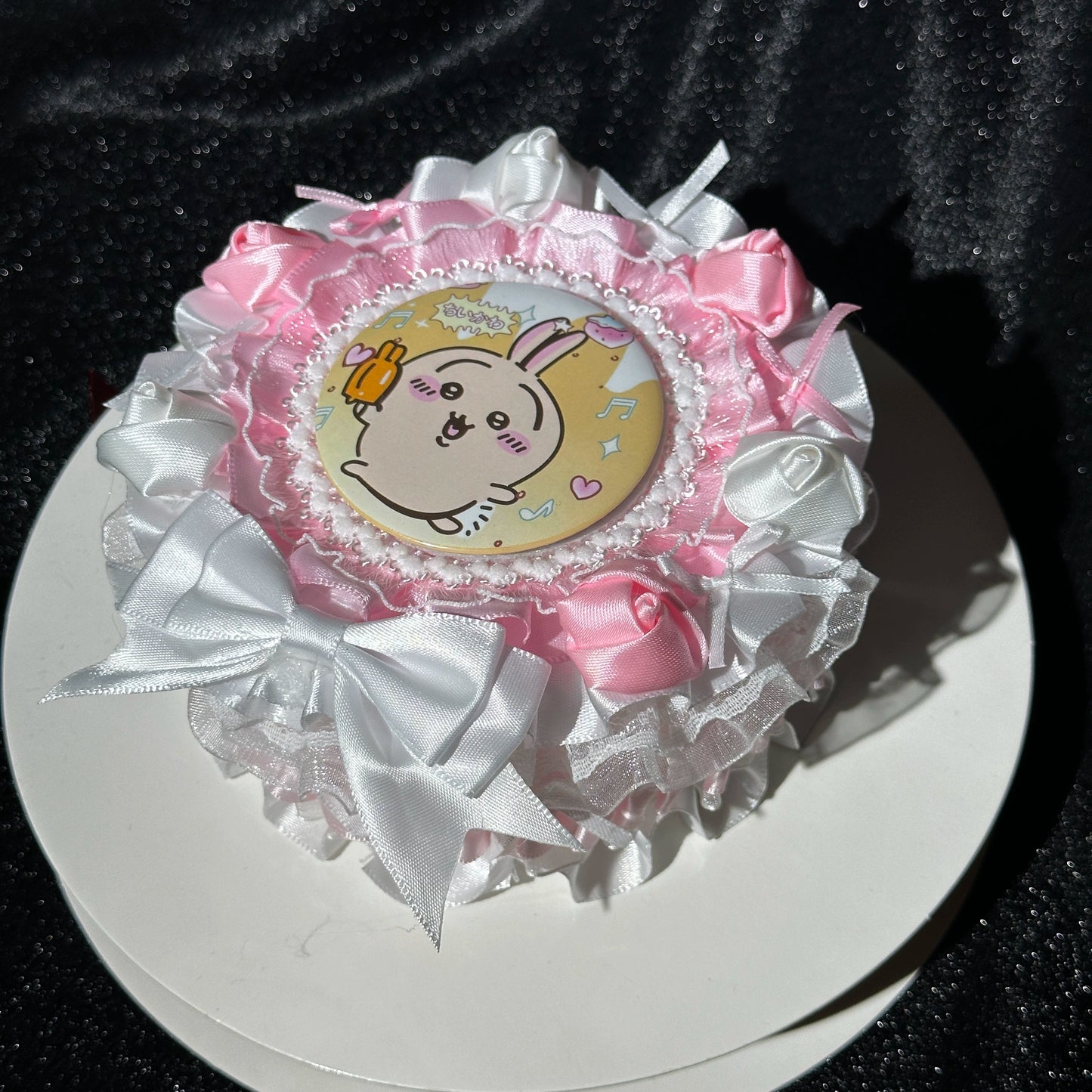Handmade Lolita Rose Cake Badge Holder – Ita Bag Decoration Base for 2.28-2.95 inch (58mm-75mm) Badges