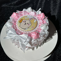 Handmade Lolita Rose Cake Badge Holder – Ita Bag Decoration Base for 2.28-2.95 inch (58mm-75mm) Badges