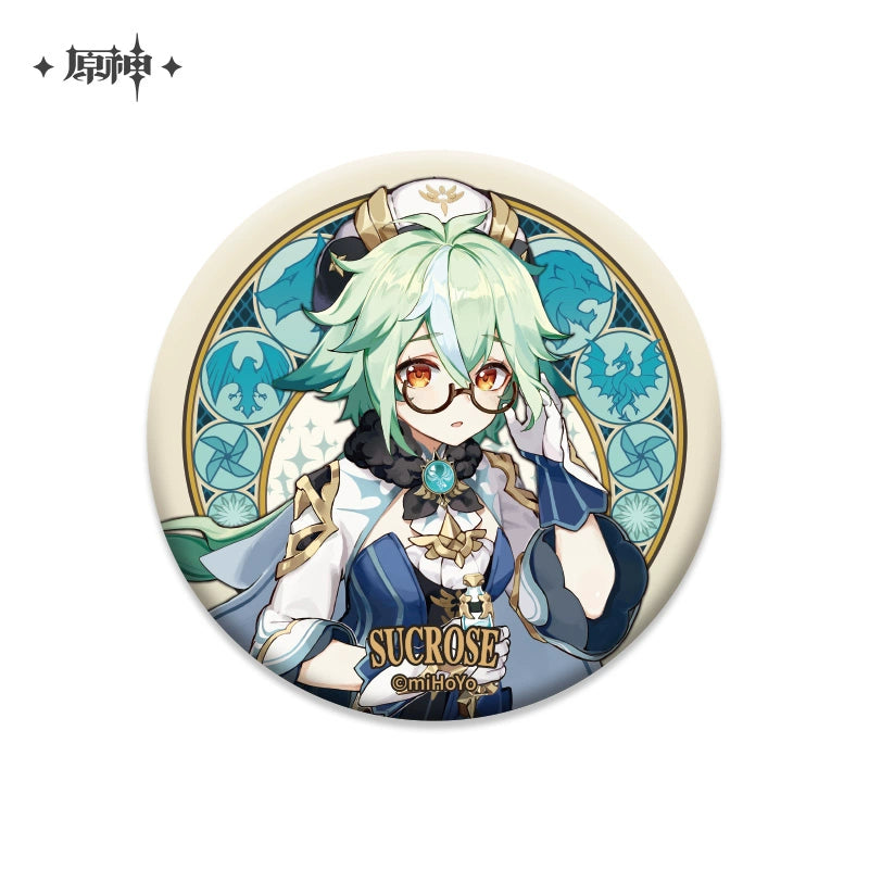 Lisenced Genshin Impact Mondstadt Theme Series Character Badge –  2.95 inches (75mm) – Venti, Klee, Albedo