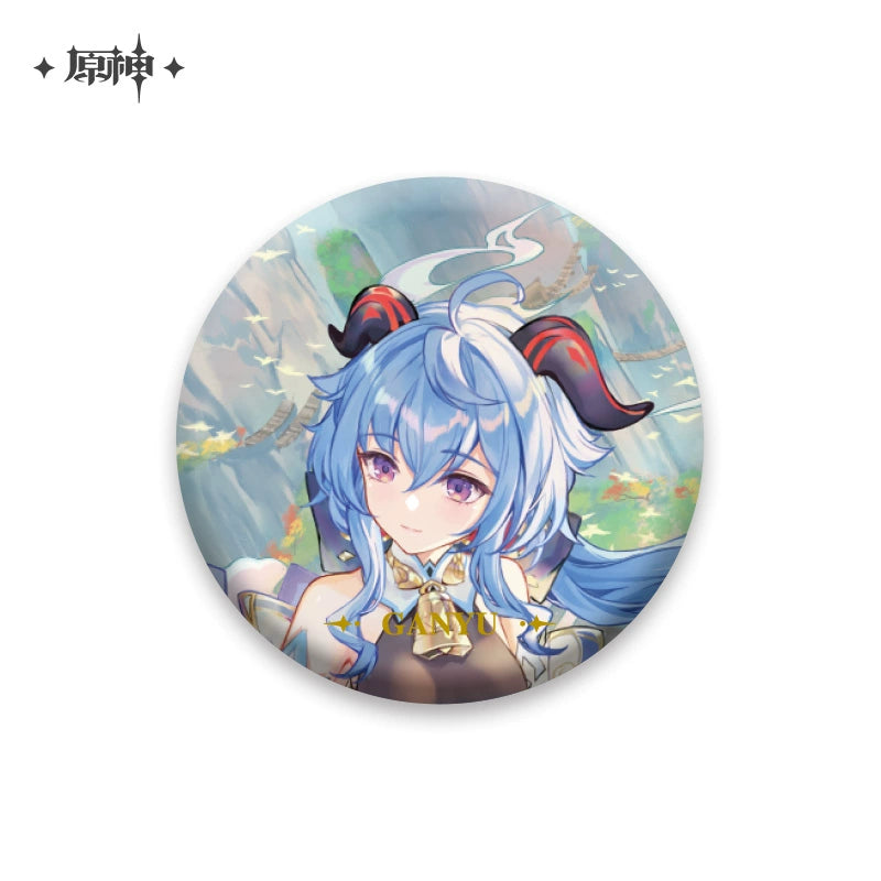 [Official Genshin Impact] Character Badge –  2.28inches(58mm) – Furina & Kaedehara Kazuha – Genshin Themed Series