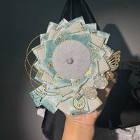 Handmade Lotus Flower Lace Badge Holder – Ita Bag Decoration Base for 2.28-2.95 inch (58mm-75mm) Badges