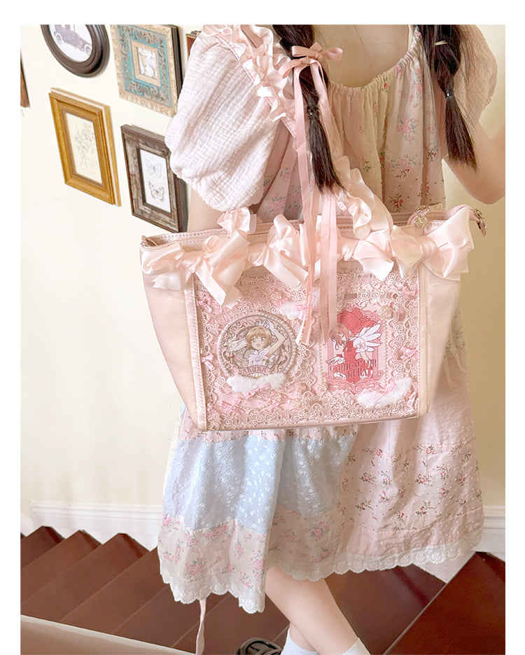 Rose Bloom Ita Bag – Stylish Ribbon Crossbody for Collectibles