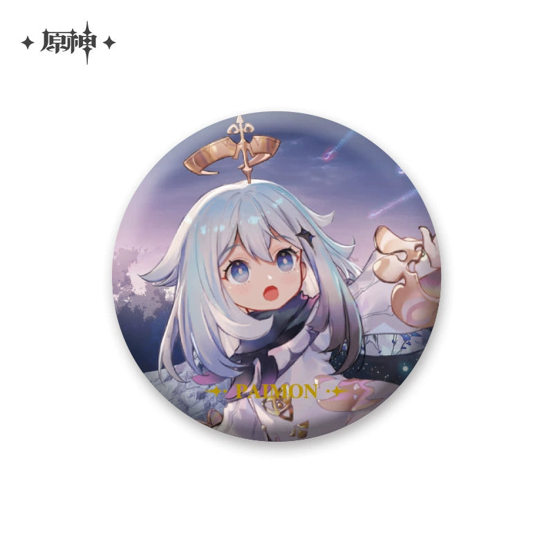 [Official Genshin Impact] Character Badge –  2.28inches(58mm) – Furina & Kaedehara Kazuha – Genshin Themed Series