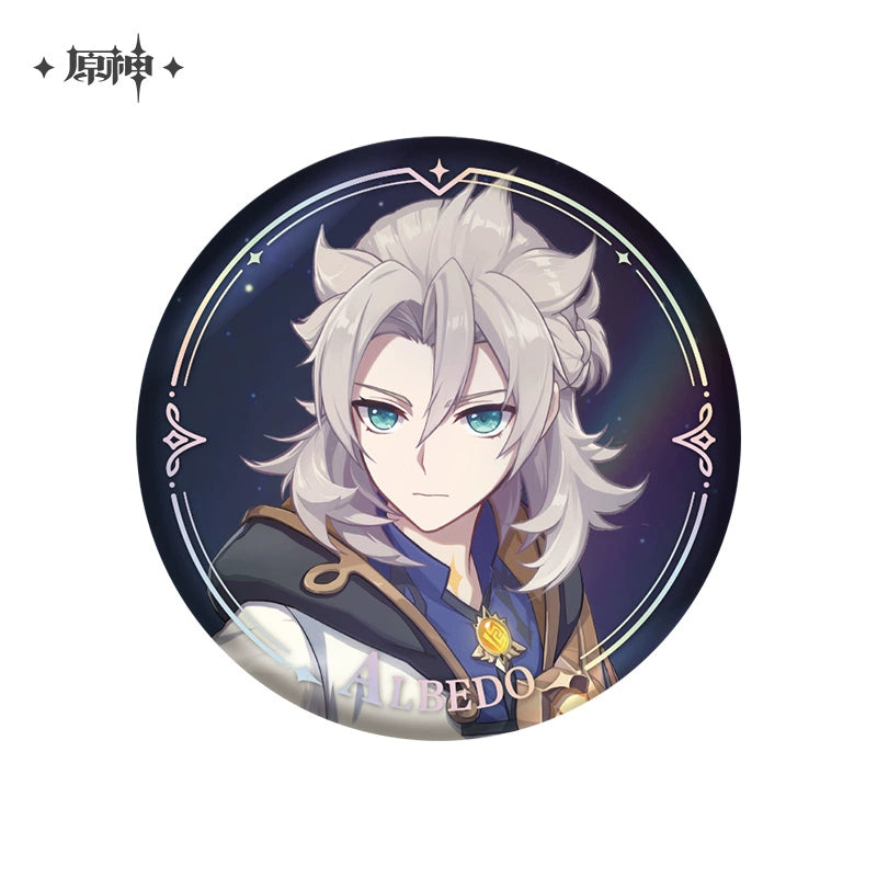 Lisenced Genshin Impact Character PV Series Tinplate Badge – 2.28inches(58mm) – Furina & Wanderer