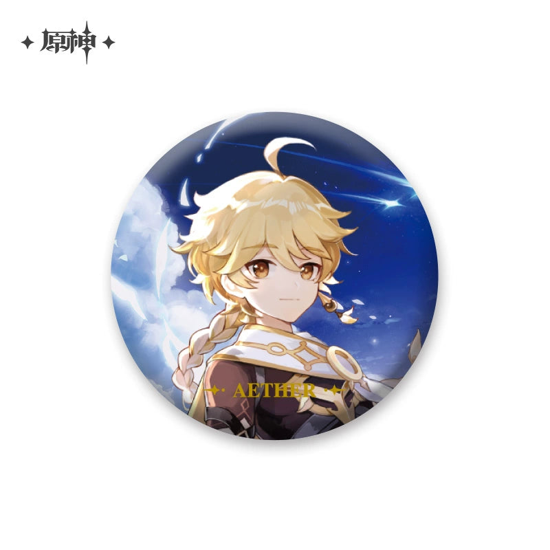 [Official Genshin Impact] Character Badge –  2.28inches(58mm) – Furina & Kaedehara Kazuha – Genshin Themed Series