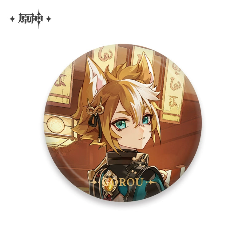 [Official Genshin Impact] Character Badge –  2.28inches(58mm) – Furina & Kaedehara Kazuha – Genshin Themed Series