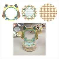 Floating Badge Stand with Cat Ears and Paws