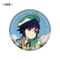 Lisenced Genshin Impact Character PV Series Tinplate Badge – 2.28inches(58mm) – Furina & Wanderer