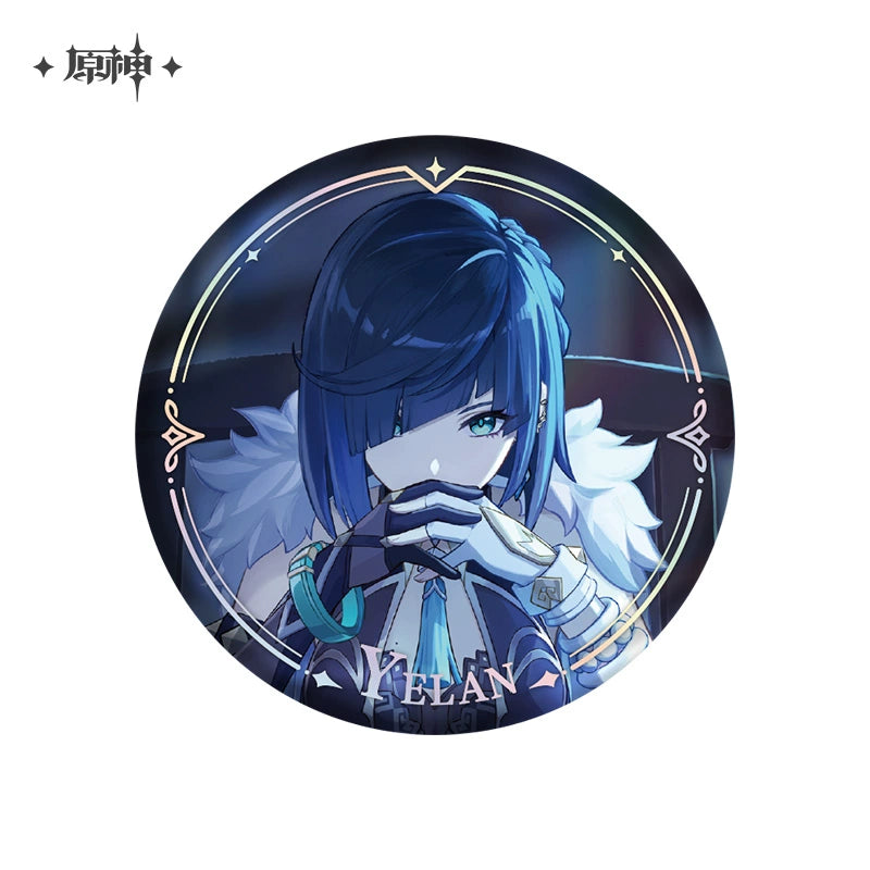 Lisenced Genshin Impact Character PV Series Tinplate Badge – 2.28inches(58mm) – Furina & Wanderer