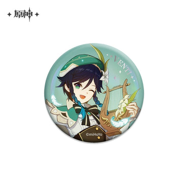 Lisenced Genshin Impact Character Illustration Series Badge – 2.28inches(58mm) – Xiao & Albedo