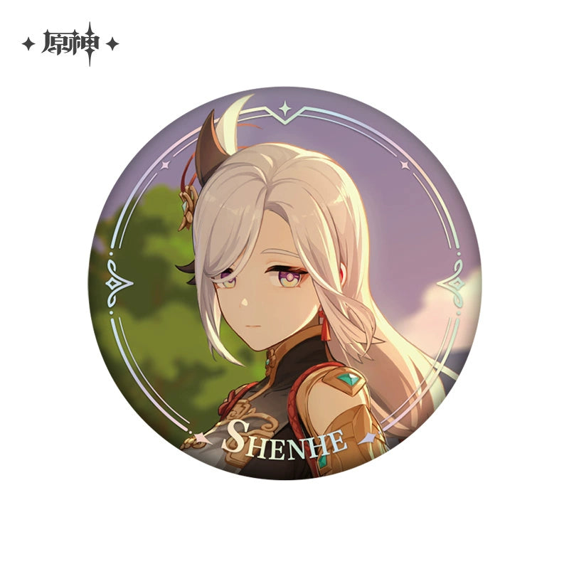 Lisenced Genshin Impact Character PV Series Tinplate Badge – 2.28inches(58mm) – Furina & Wanderer