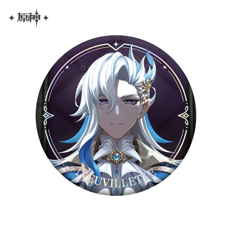 Lisenced Genshin Impact Character PV Series Tinplate Badge – 2.28inches(58mm) – Furina & Wanderer