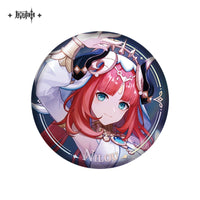 Lisenced Genshin Impact Character PV Series Tinplate Badge – 2.28inches(58mm) – Furina & Wanderer