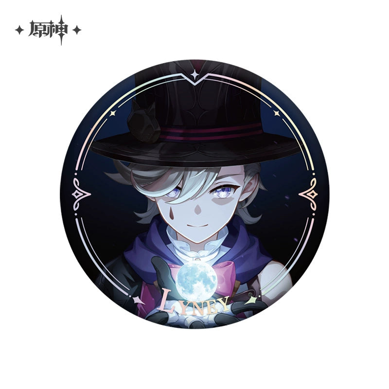 Lisenced Genshin Impact Character PV Series Tinplate Badge – 2.28inches(58mm) – Furina & Wanderer