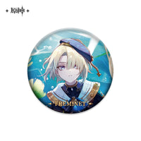 [Official Genshin Impact] Character Badge –  2.28inches(58mm) – Furina & Kaedehara Kazuha – Genshin Themed Series