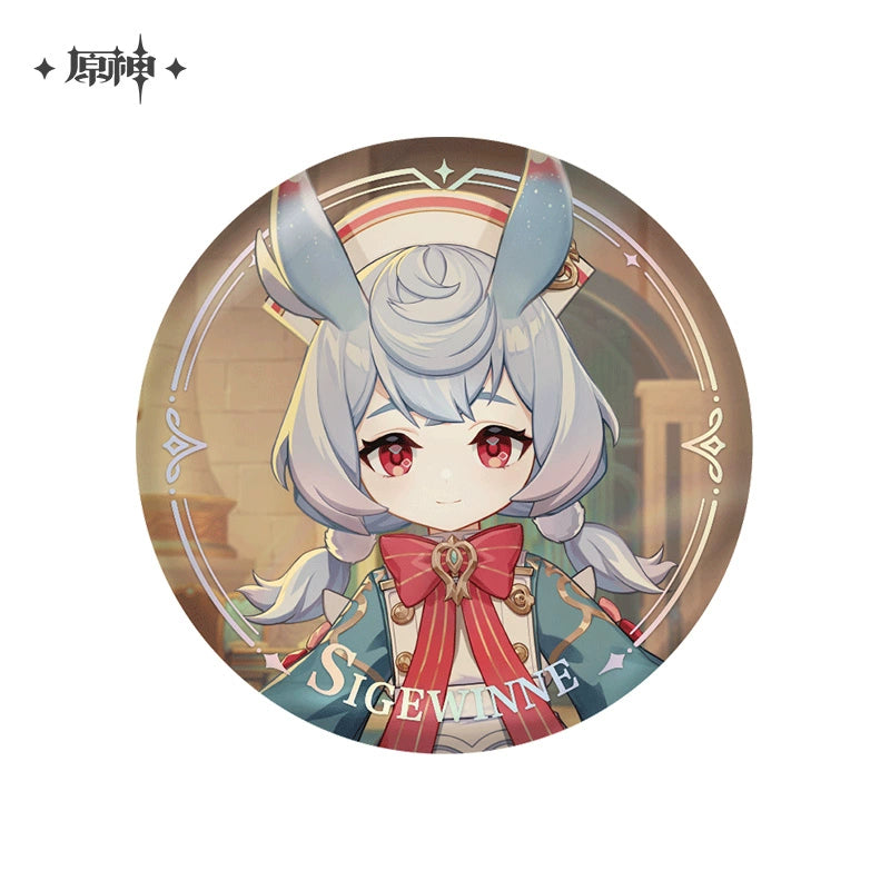 Lisenced Genshin Impact Character PV Series Tinplate Badge – 2.28inches(58mm) – Furina & Wanderer