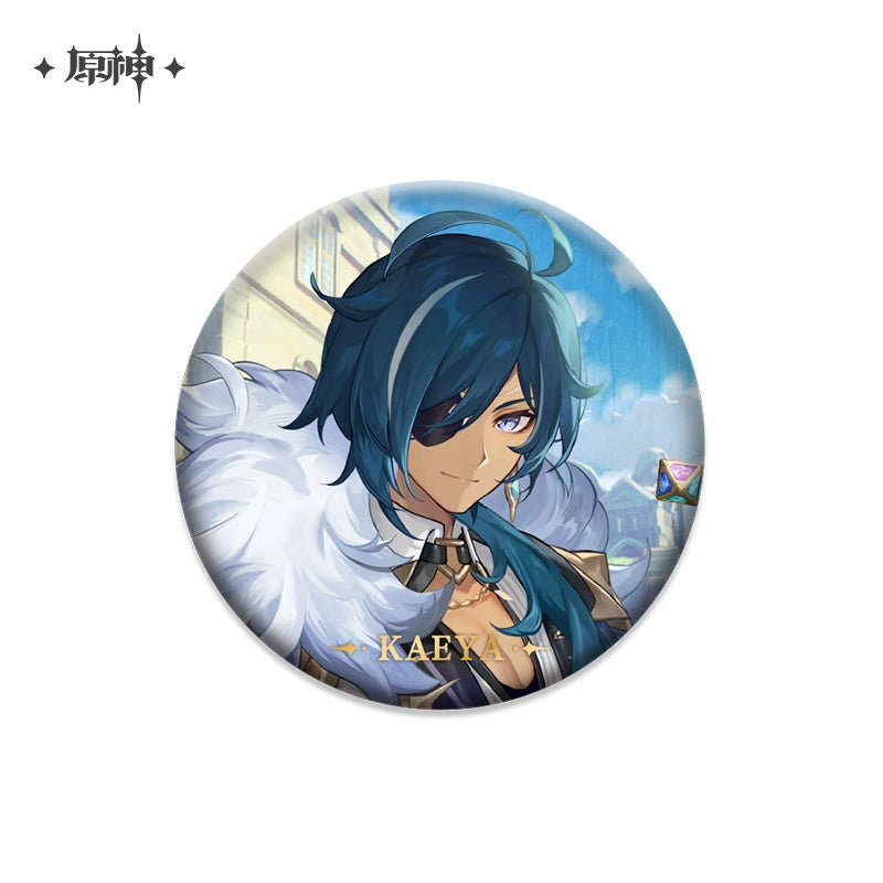 [Official Genshin Impact] Character Badge –  2.28inches(58mm) – Furina & Kaedehara Kazuha – Genshin Themed Series