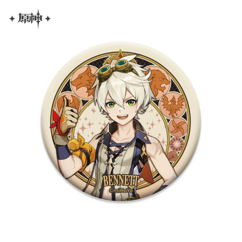 Lisenced Genshin Impact Mondstadt Theme Series Character Badge –  2.95 inches (75mm) – Venti, Klee, Albedo